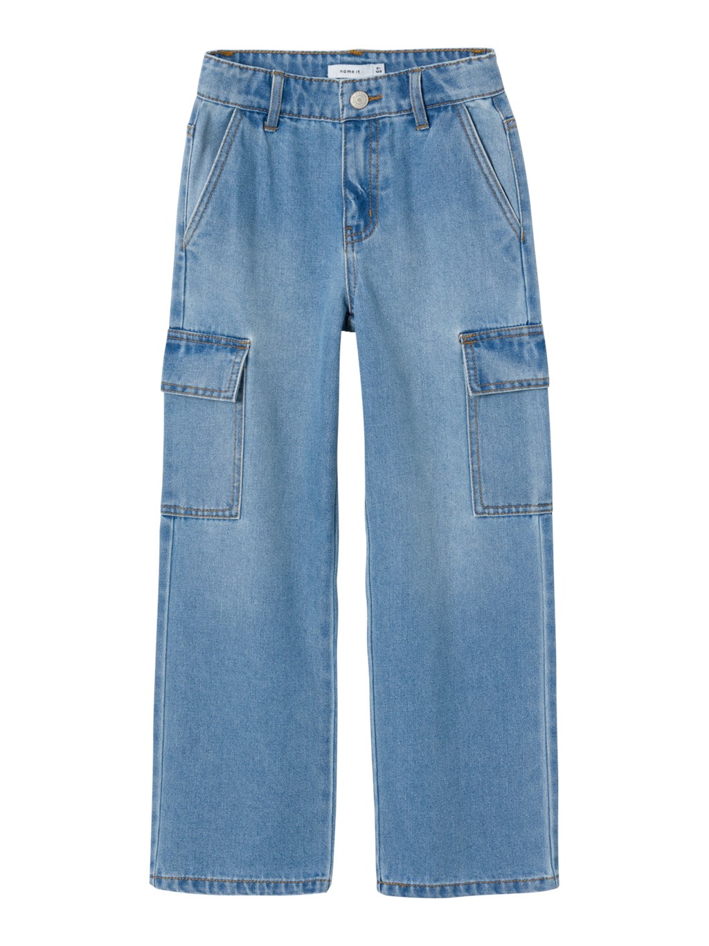 Brede Cargo Jeans Rose Light Blue Denim fra Name It