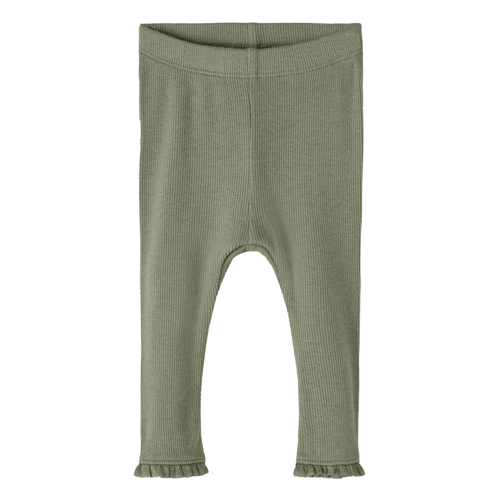 Rib Modal Leggings Nussa Oil Green fra Name It