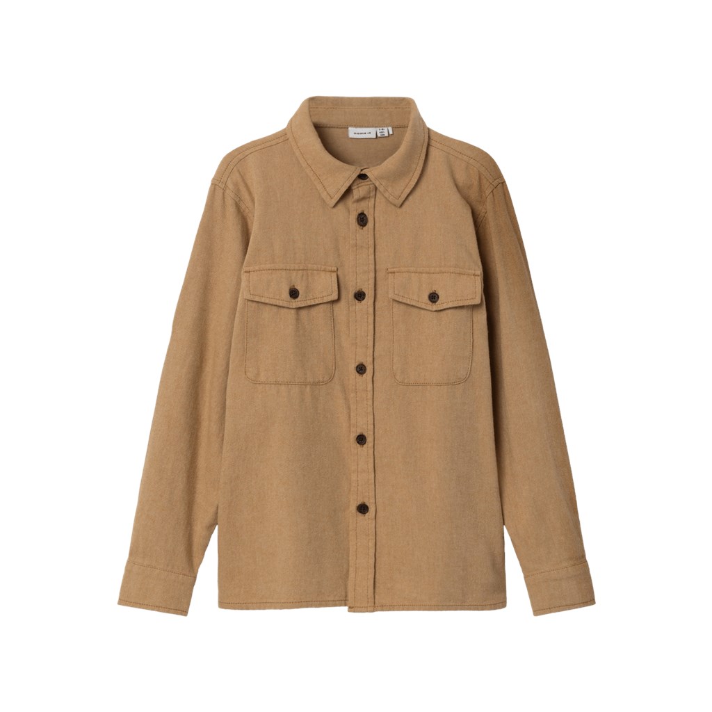 Loose Fit Skjorte Saranne Bone Brown fra Name It