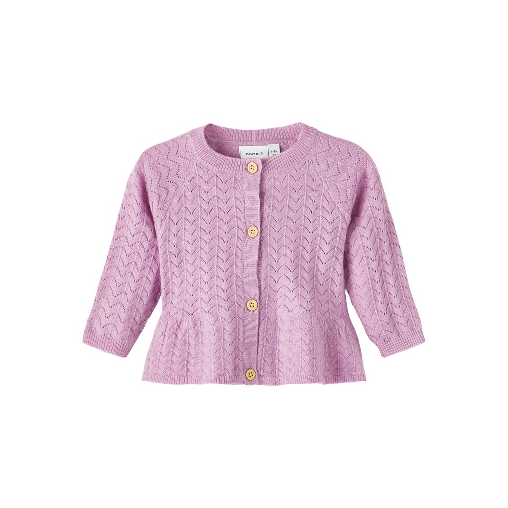 Baby Strik Cardigan Lavender Mist fra Name It