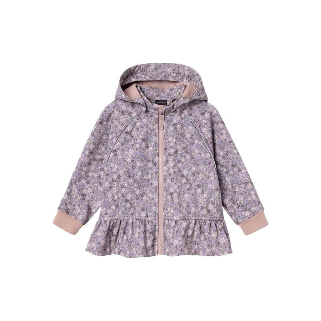 Softshell Jakke Alfa Deauville Mauve Blomster fra Name It