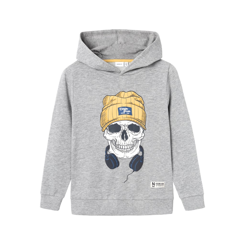 Hættetrøje Behans Grey Melange fra Name It