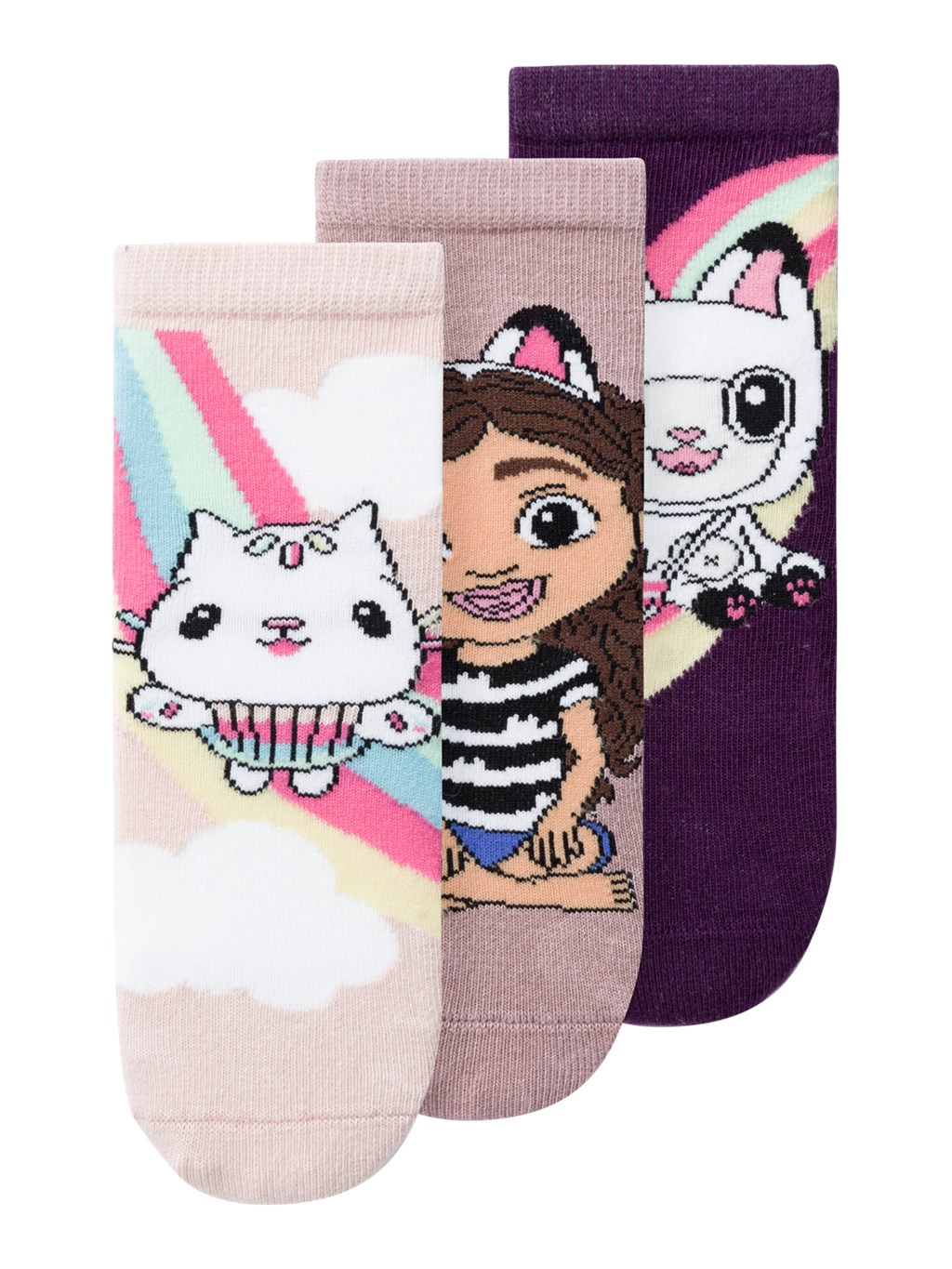 3 Pak Gabby Cat Strømper Orra Plum Purple fra Name It