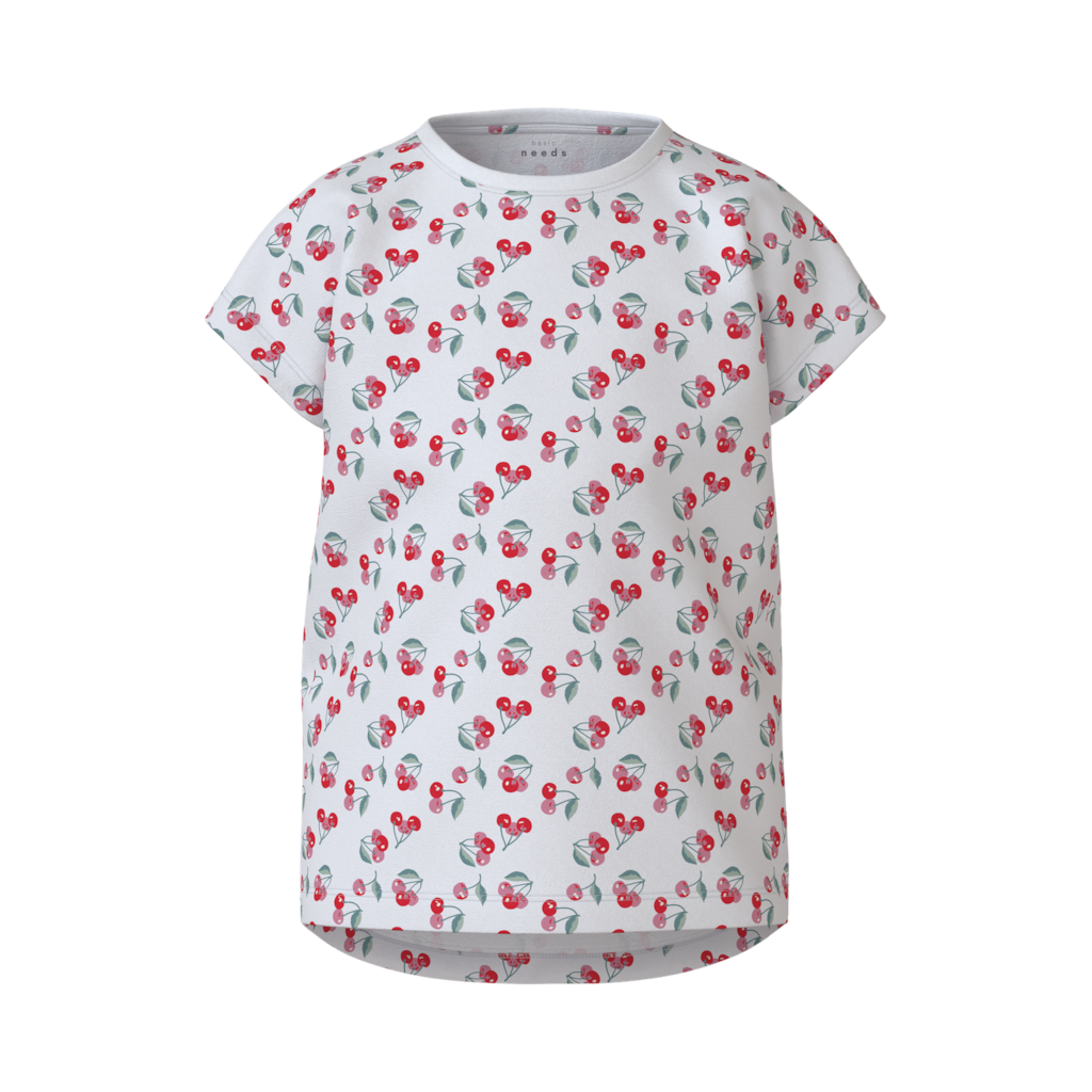 T Shirt Vigga Bright White Kirsebær fra Name It
