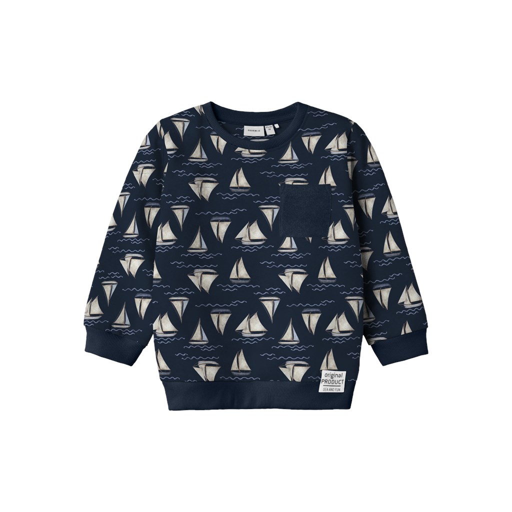 Sweatshirt Falk Dark Sapphire fra Name It
