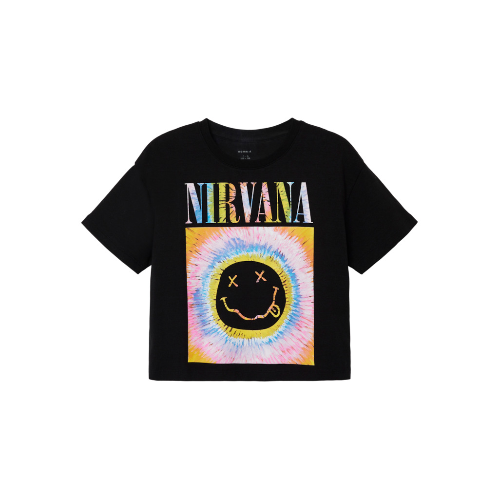 Boxy Nirvana T Shirt Faxa Black fra Name It