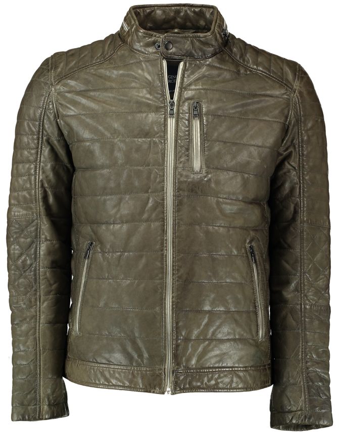 Short Leather Quilt W. Padding fra Gino Marcello