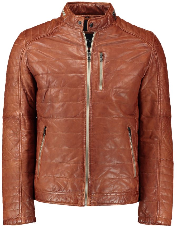 Short Leather Quilt W. Padding fra Gino Marcello