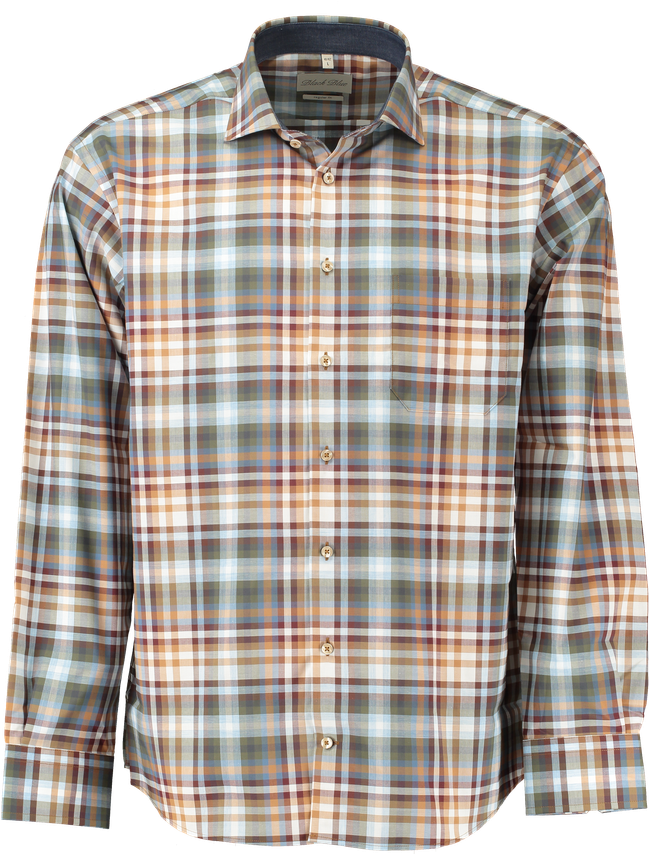 Mens L S Shirt Regular Fit fra Black Blue