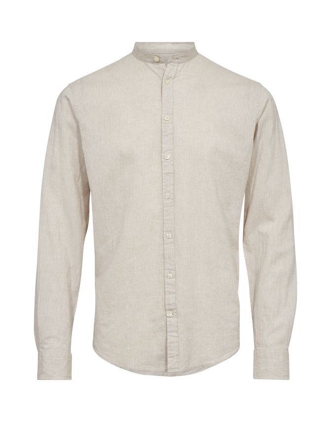 China Collar Linen L S Shirt fra Gino Marcello