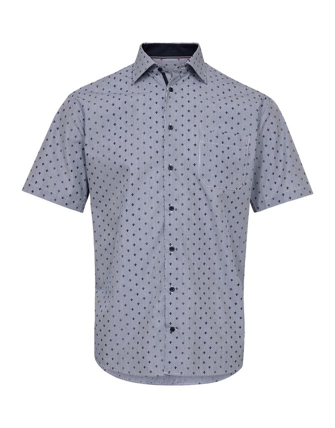 Regular Fit S S Shirt fra Black Blue