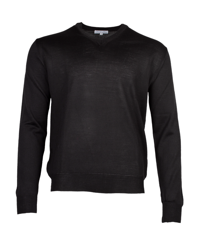 V Neck Merino Regular Fit fra Black Blue