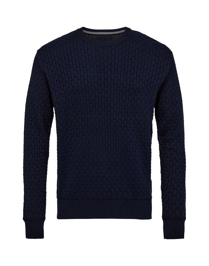 O-hals strik med mønster fra Black Blue
