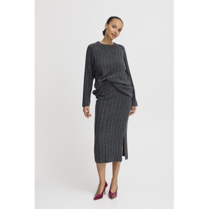 Dame Nederdel Bymarianne   Dark Grey Melange fra B.young