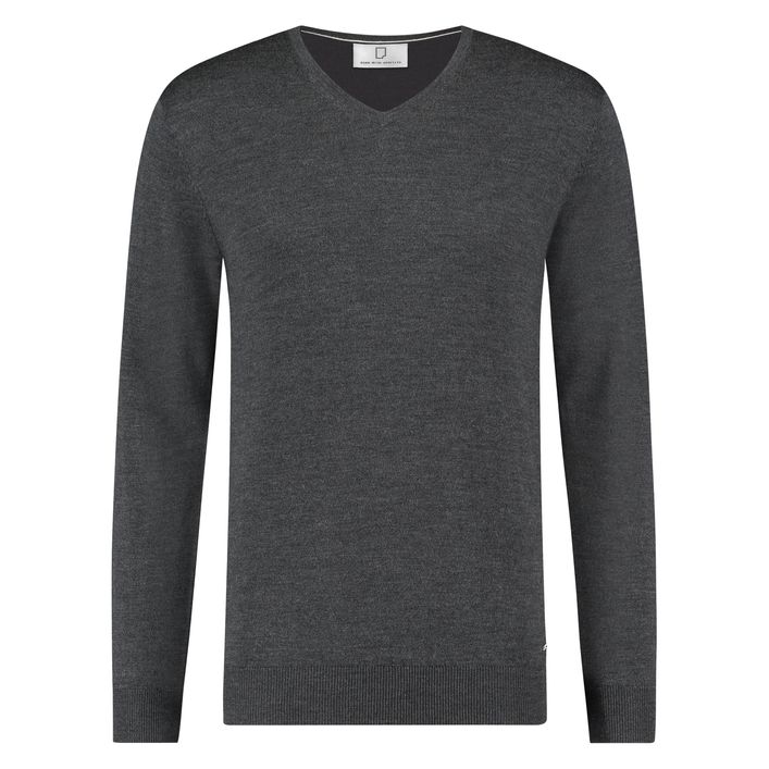 Aron V-hals Strik i 100% Merino Uld - Fantastisk Tilbud!