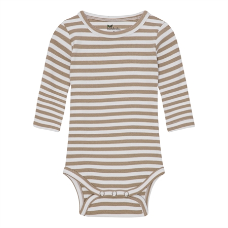 Stribet Rib Body Kashmir Brun & Perfekt Hvid fra Birkholm