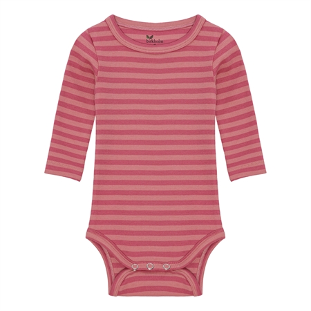 Stribet Rib Body Hindbær Rosa & Falmet Rosa fra Birkholm