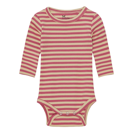 Stribet Rib Body Hindbær Rosa & Solskins Gul fra Birkholm