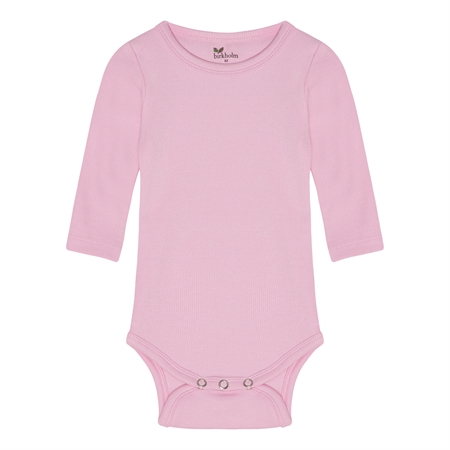 Langærmet Rib Body Baby Lyserød fra Birkholm