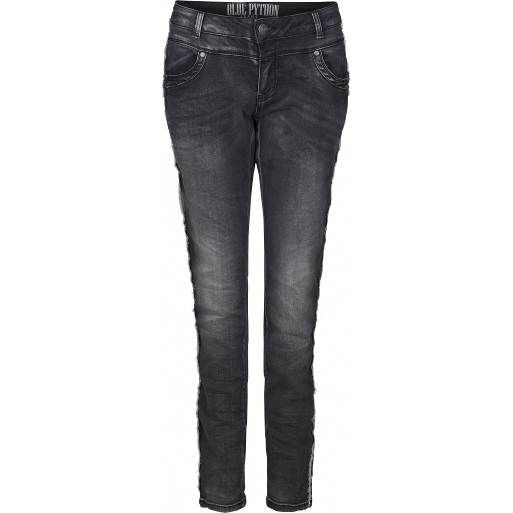 Blue Python Mw Dame Jeans Trio Fill   Dark Grey fra Tex-time