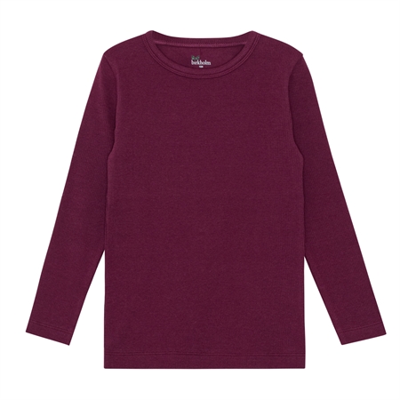 Rib Bluse Blomme Lilla fra Birkholm