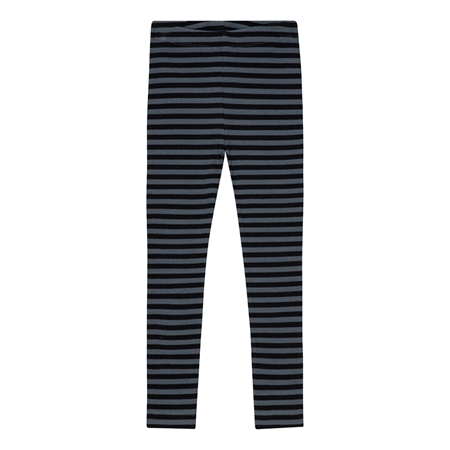 Stribede Rib Leggings Skifer Grå & Midnat Sort fra Birkholm