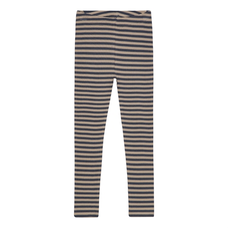 Stribede Rib Leggings Kashmir Brun & Skifer Grå fra Birkholm