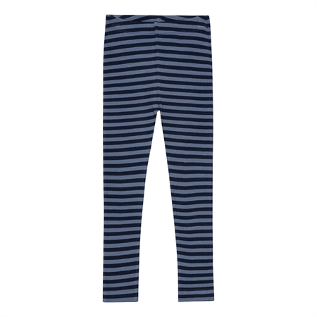 Stribede Rib Leggings Indigo Blå & Navy Blå fra Birkholm