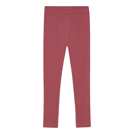 Rib Leggings Rabarber Rosa fra Birkholm