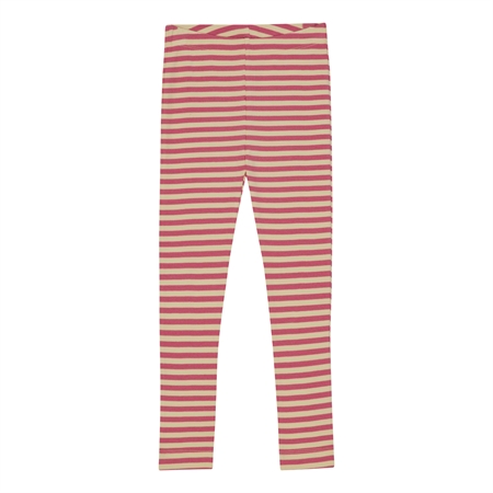Stribede Rib Leggings Hindbær Rosa & Solskins Gul fra Birkholm
