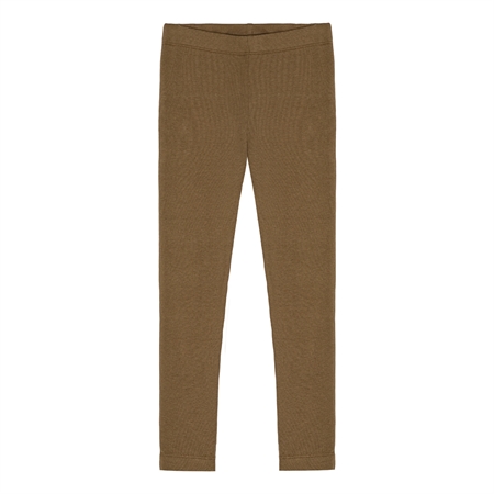 Rib Leggings Teak Brun fra Birkholm