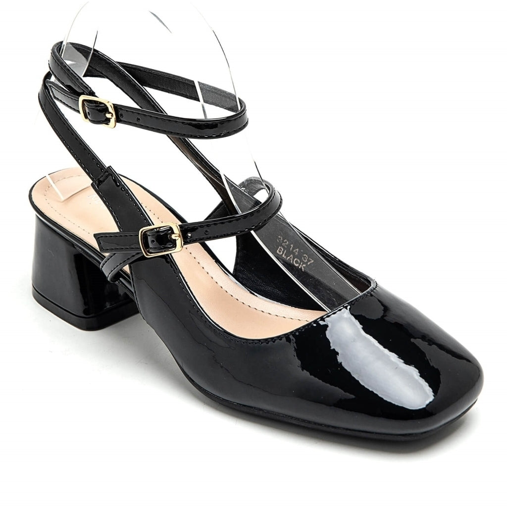 Inge Dame Ballerina Med Hæl 3214   Black fra Shoes