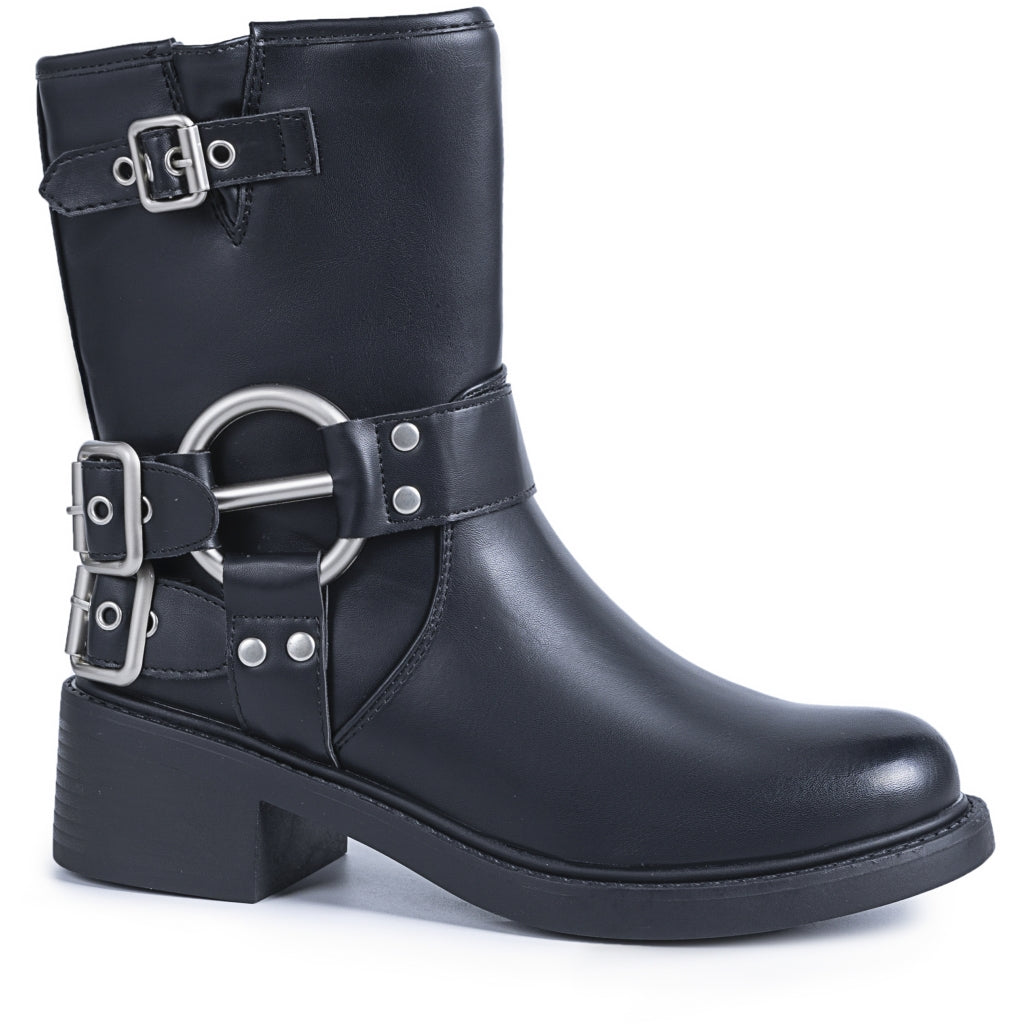 Milja Dame Bikerstøvler 68242   Black fra Shoes