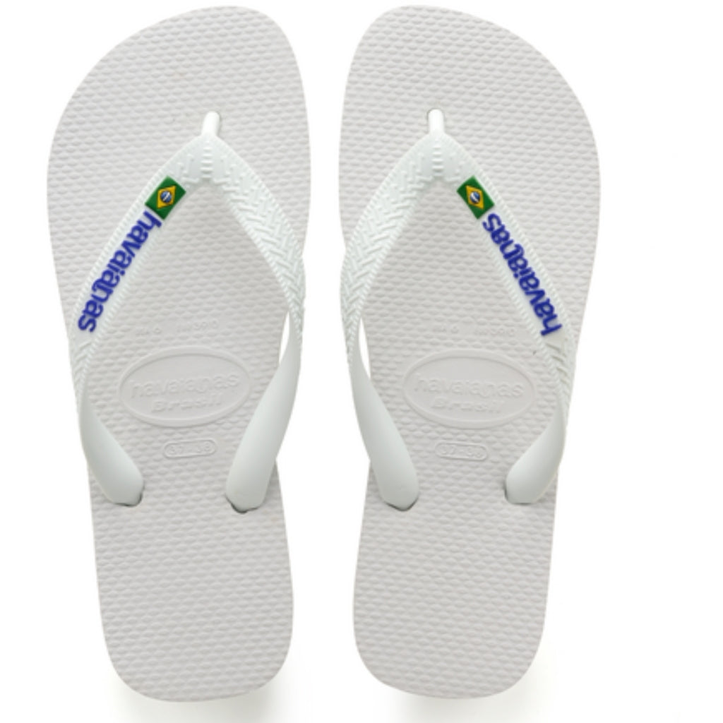 Slippers Unisex Brazil Logo 4110850   White fra Havaianas