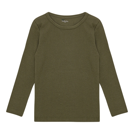 Rib Bluse Oliven Grøn fra Birkholm