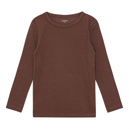 Rib Bluse Kastanje Brun fra Birkholm