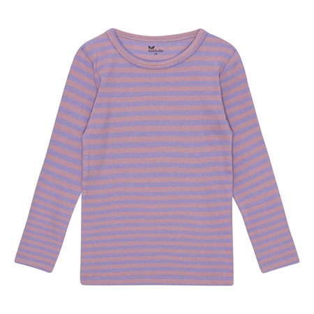 Stribet Rib Bluse Pastel Lilla & Skygge Rosa fra Birkholm
