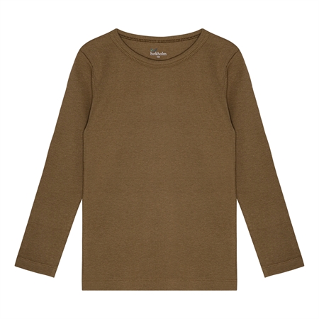 Rib Bluse Teak Brun fra Birkholm