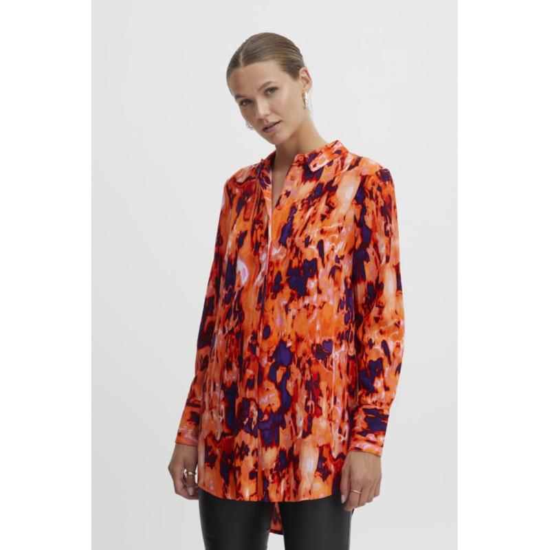 Dame Skjorte Ihkalova   Koi Multi Print fra Ichi