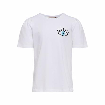 Pufærme Tee Nora White fra Only Kids