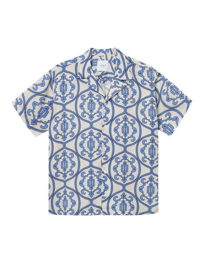 Ornament Aop Tencel Ss Shirt fra Les Deux