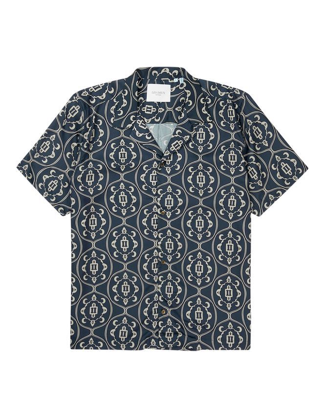Ornament Aop Tencel Ss Shirt fra Les Deux
