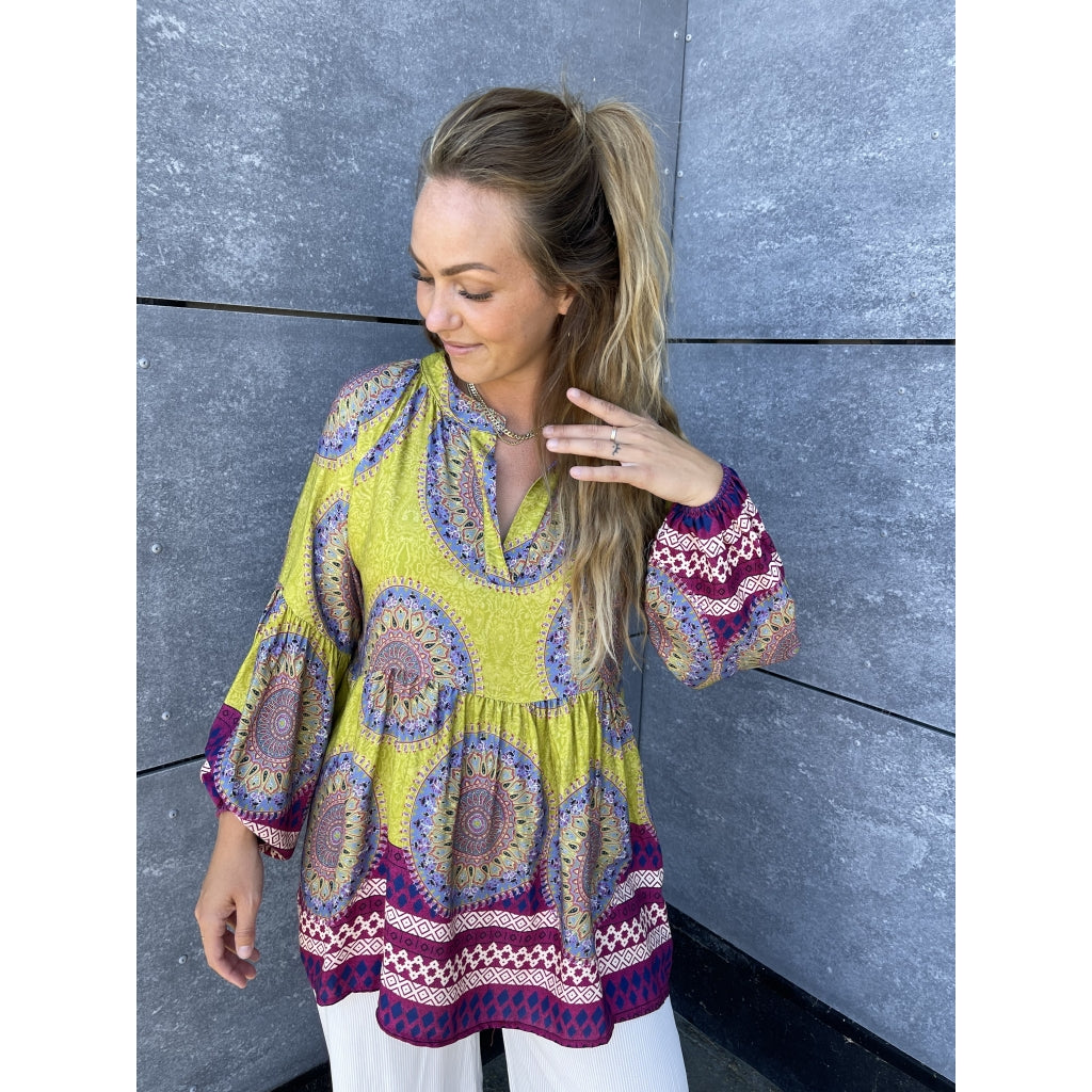 Dame Bluse 5346 Oliven fra Marta Du Chateau