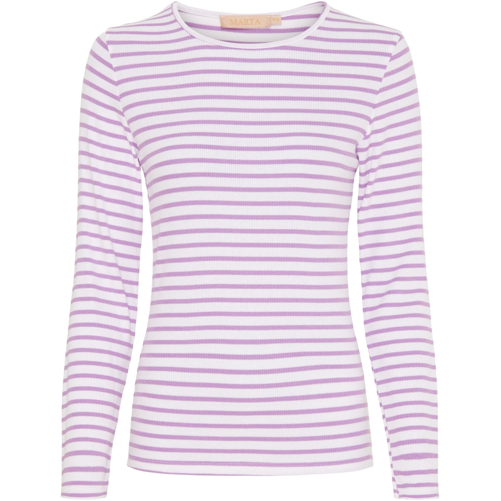Dame Bluse 5353   Lilac White fra Marta Du Chateau