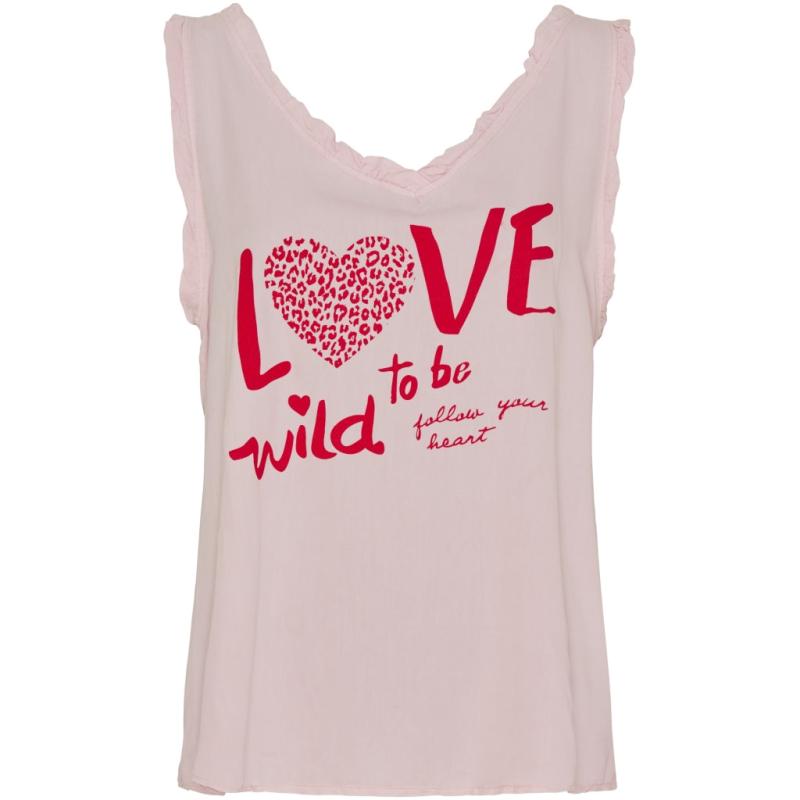 Dame Top Mdcmartina   Rosa 206 Red Print fra Marta Du Chateau