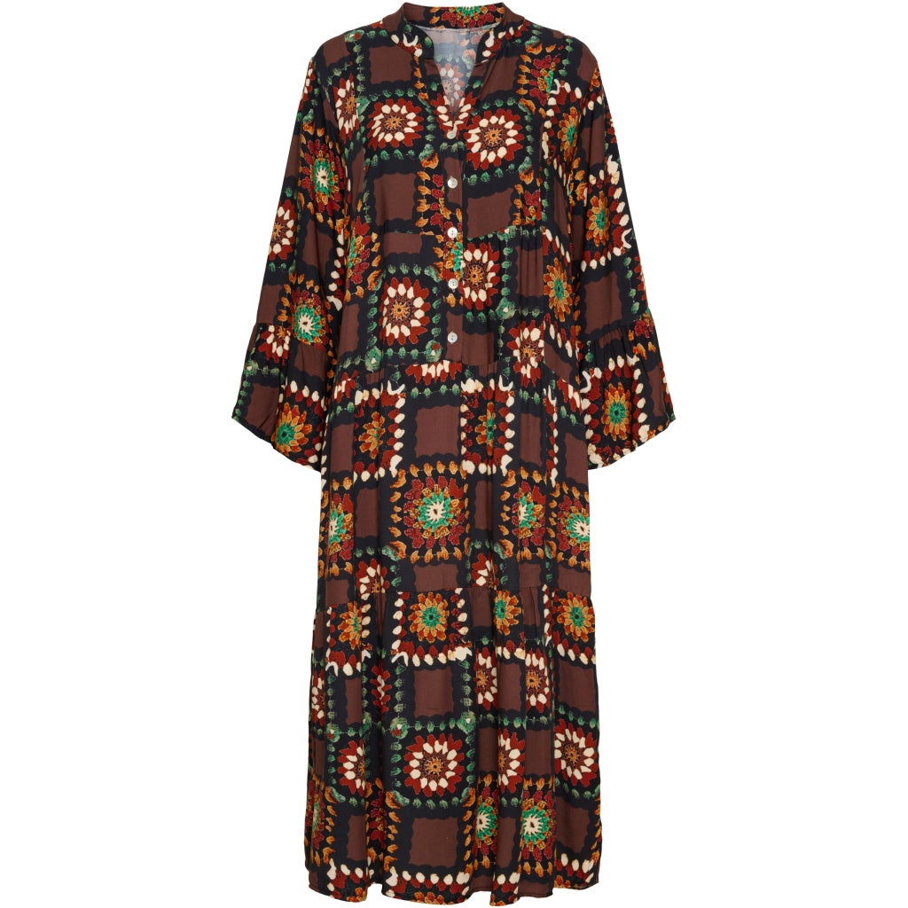 Kjole 8562   Black Brown Flower fra Marta Du Chateau