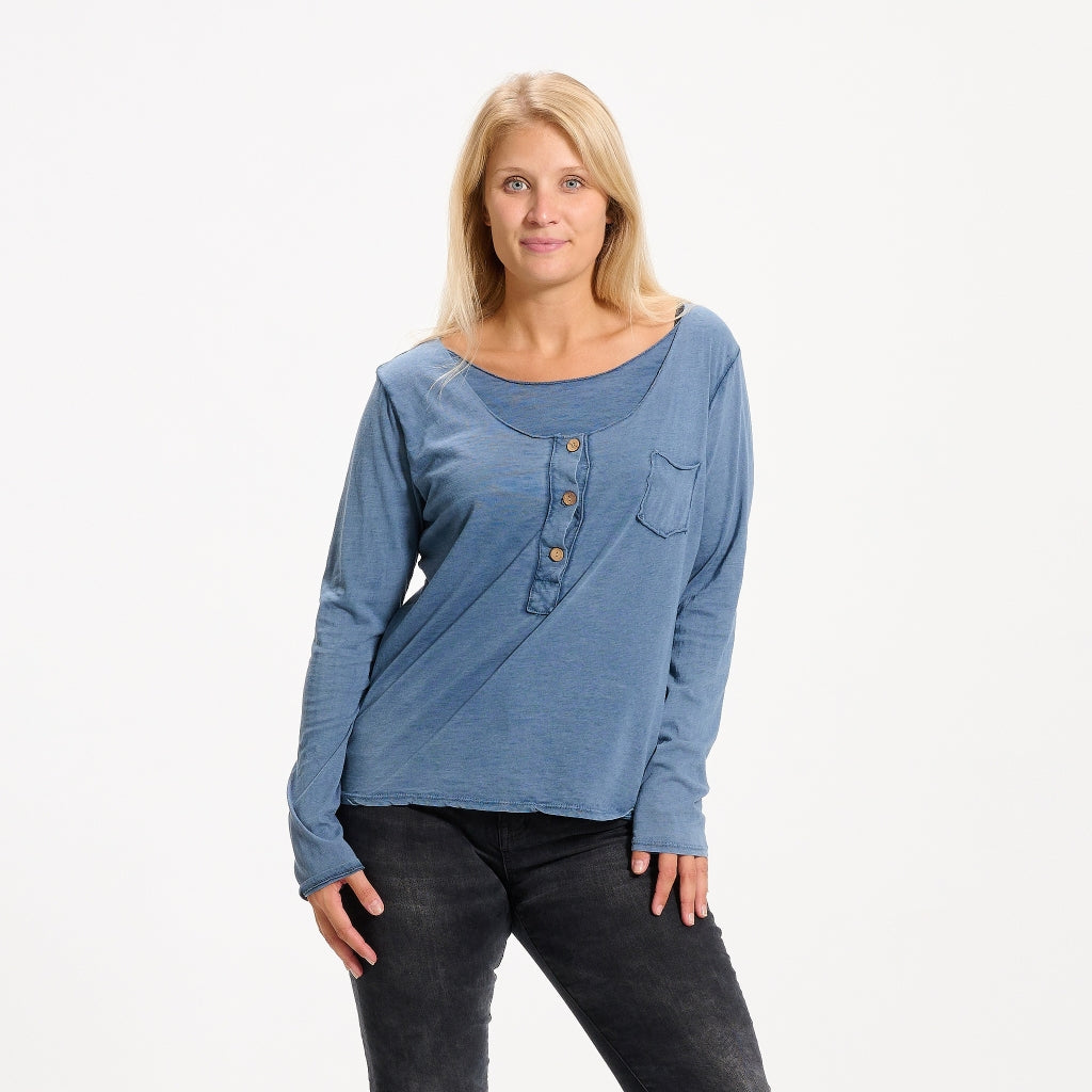 Dame Bluse 40955   Blue fra Marta Du Chateau