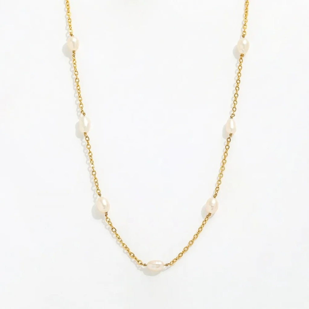 Perle Drøm Twin 2   Halskæde H302   Guld fra Muun Studios
