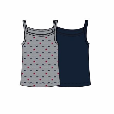 2 Pak Strop Toppe Grey Hearts fra Name It