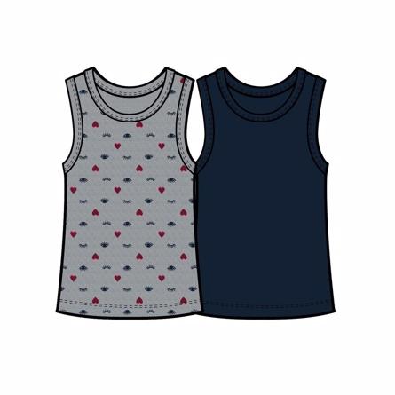2 Pak Basis Tanktop Grey Heart fra Name It